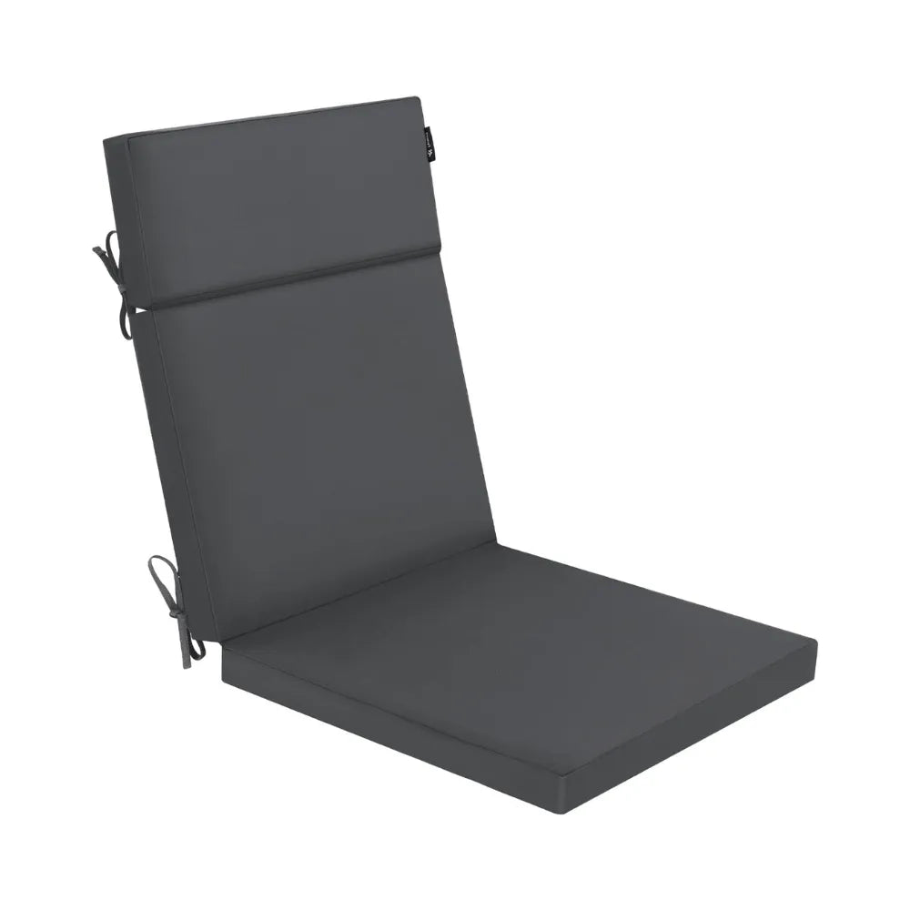 Dark gray chair cushion with straps Favoyard