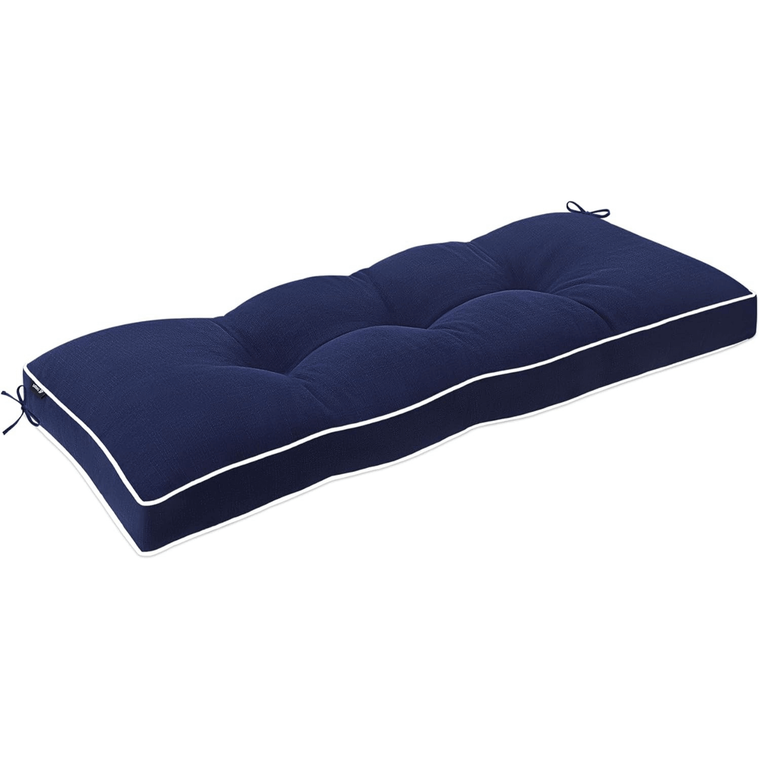Navy blue cushion with white piping 