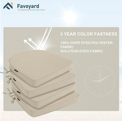 Favoyard outdoor patio replacement cushions with 3 year color fastness
