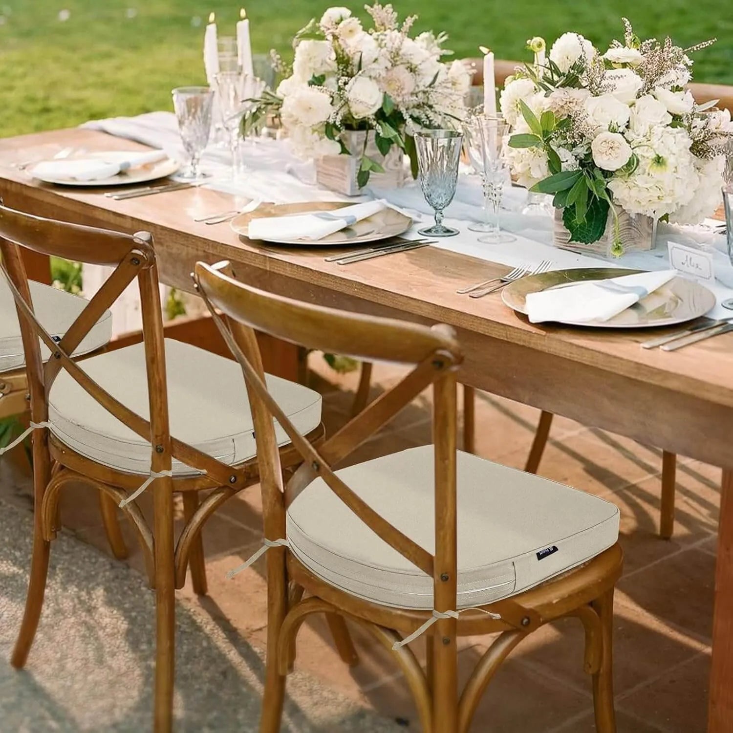 Favoyard beige replacement outdoor chair cushions