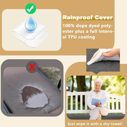 Favoyard bench outdoor furniture cushions with rainproof cover