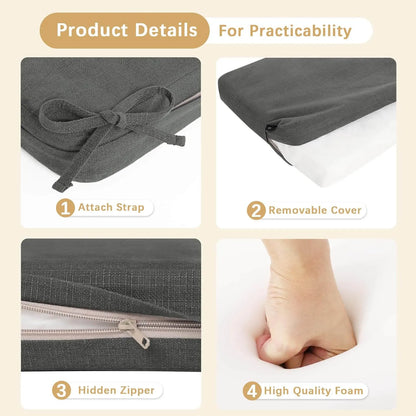 Favoyard patio dining cushions with four details