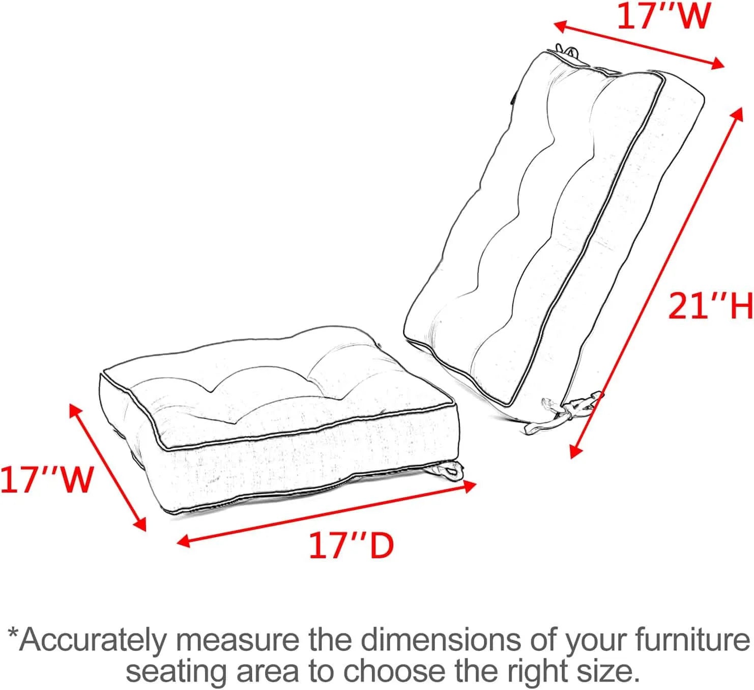 Favoyard patio furniture pads dimension