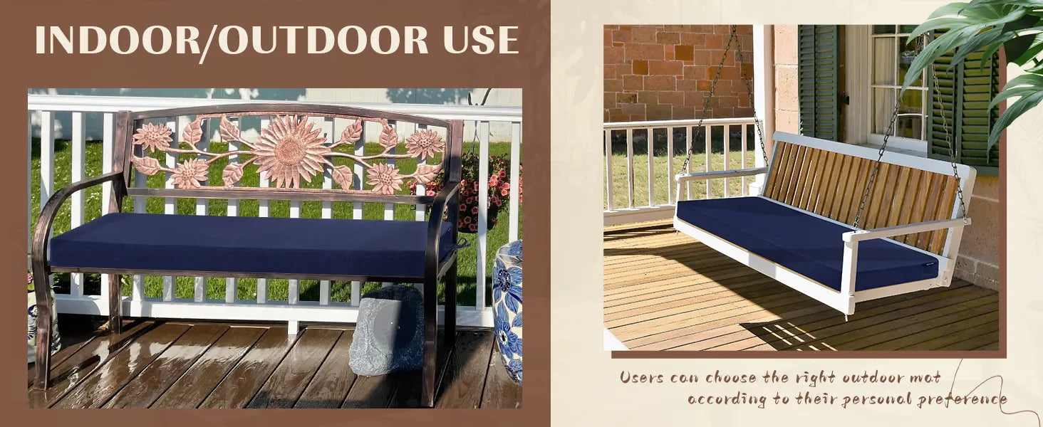 Outdoor bench with bench patio furniture cushions