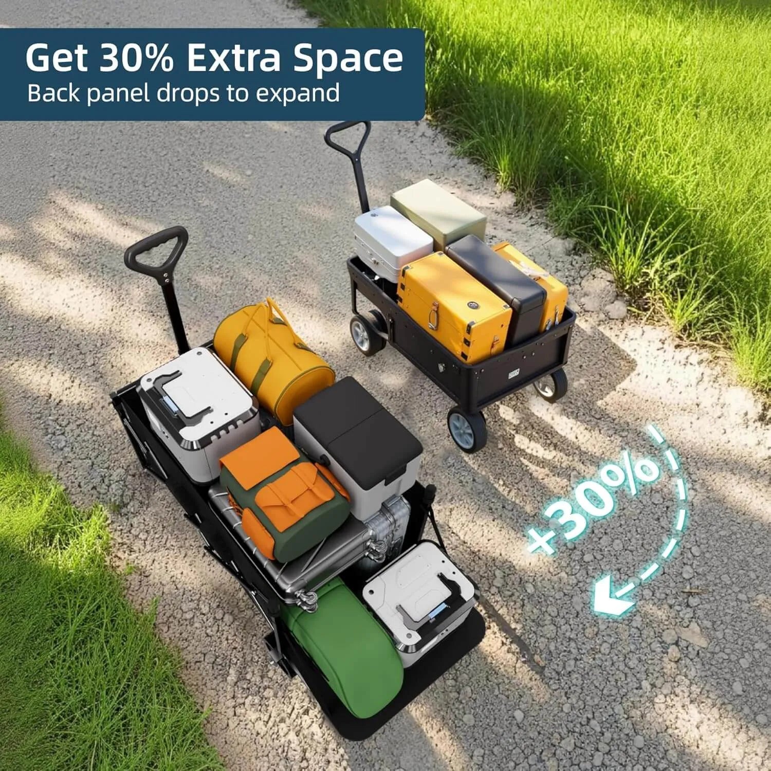 Expandable cart with storage containers