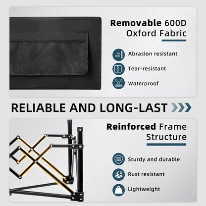 Favoyard's folding grocery cart with wheels features including removable 600D Oxford fabric and reinforced frame structure 