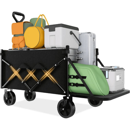 Black folding cart with wheels