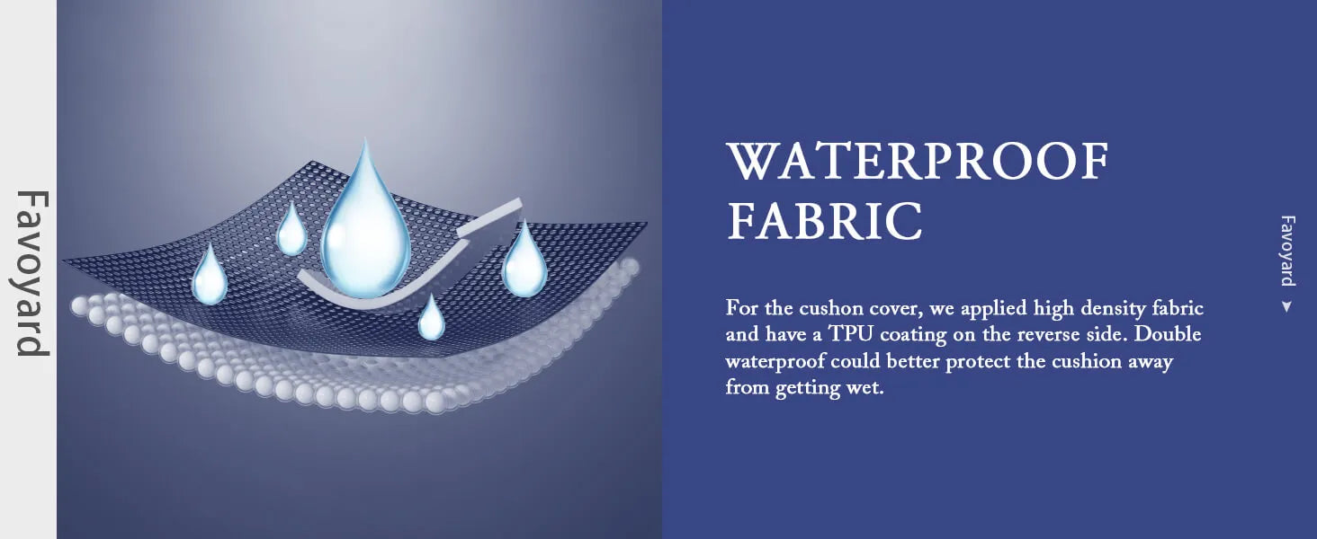 Favoyard patio chair cushion covers with waterproof fabric 