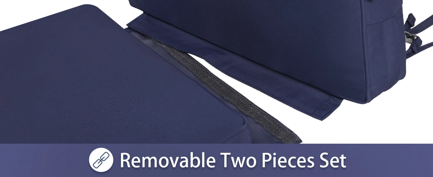 Favoyard outdoor seat pads Navy blue seat cover with straps