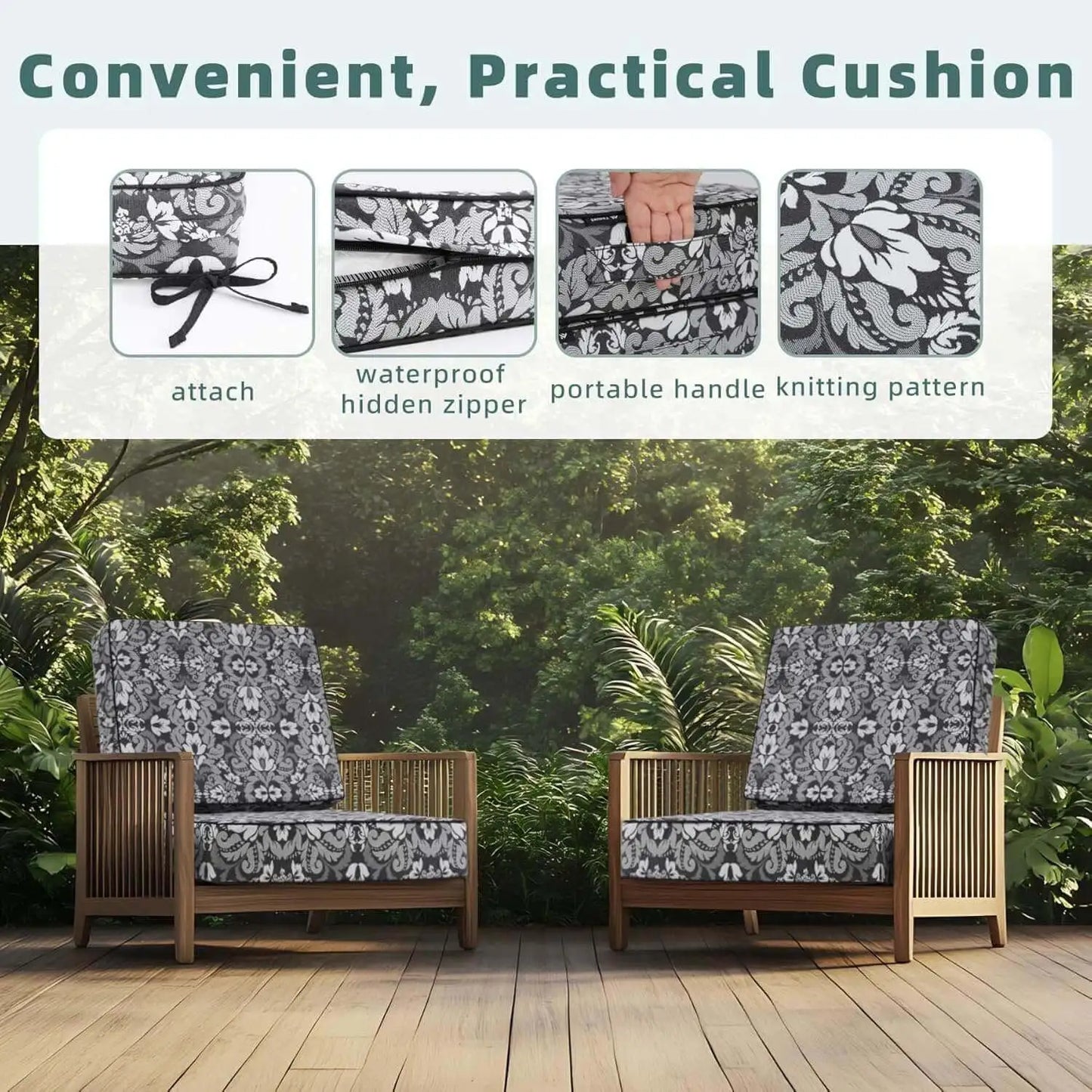 Thick outdoor cushions patio furniture of convenient and practical feature