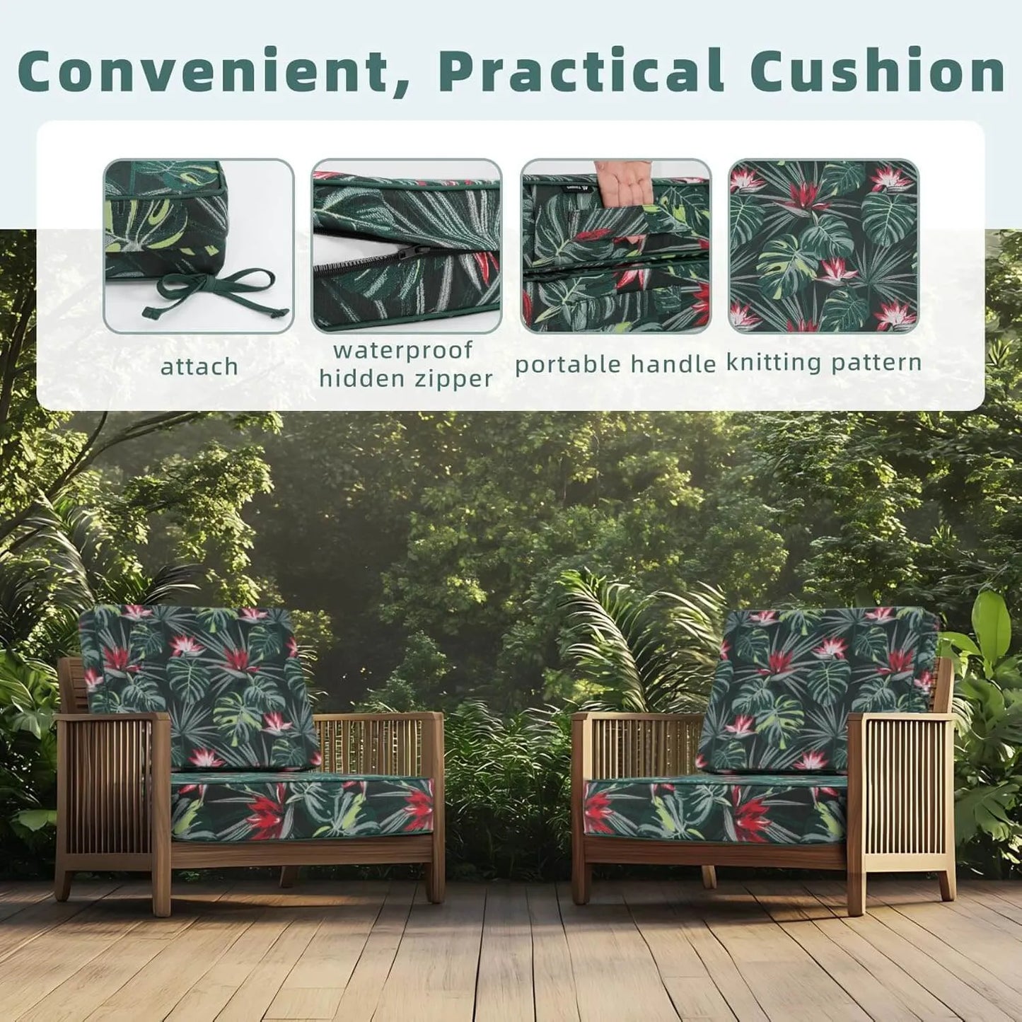 Floral Pattern outdoor cushions thick with convenient and practical