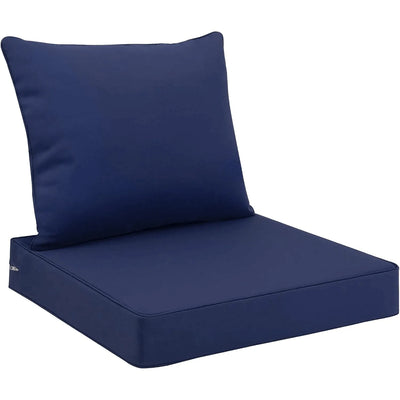 Navy blue deep seat outdoor cushions set