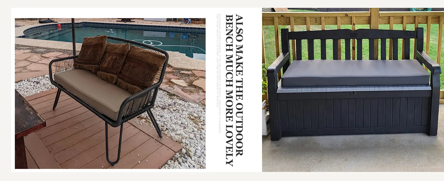 Favoyard outdoor benches with cushions