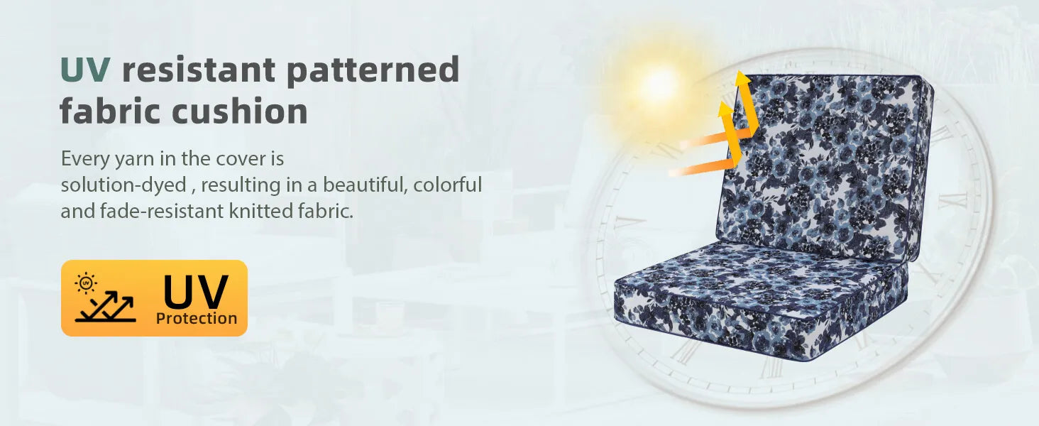 UV resistant patterned fabric of waterproof outdoor furniture cushions