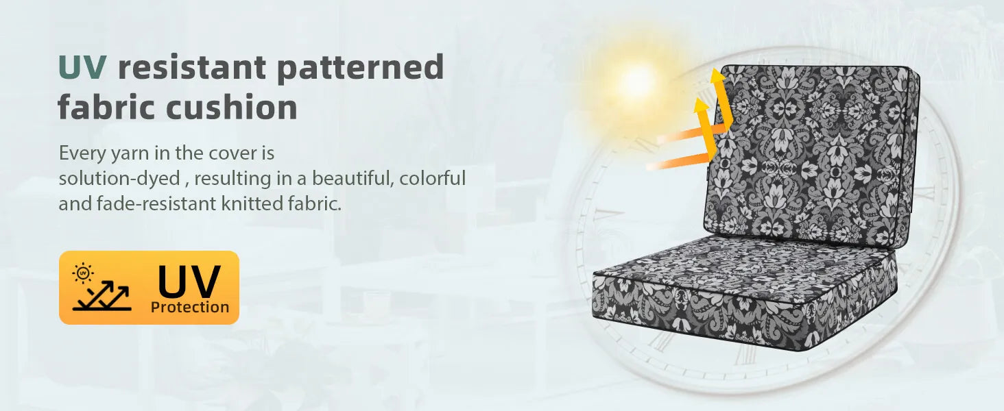 UV resistant patterned fabric outdoor patio furniture cushions waterproof