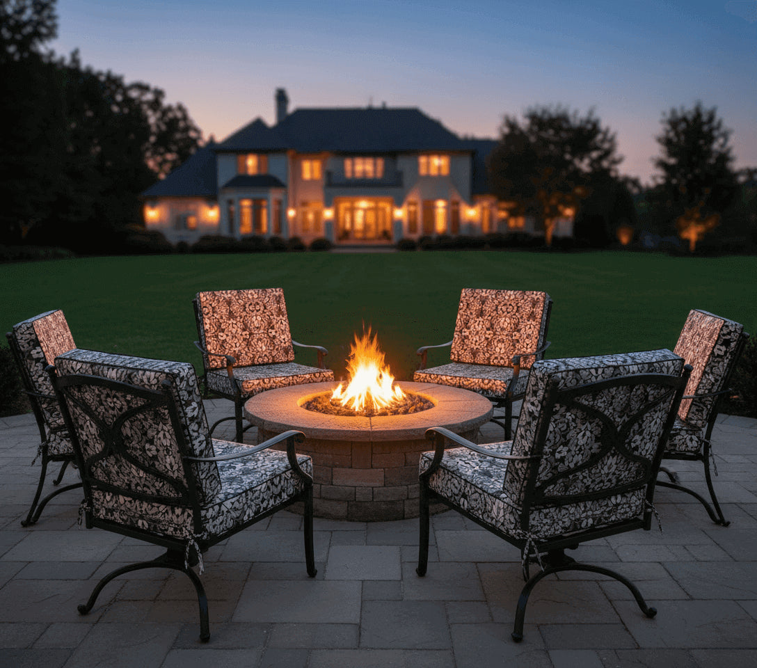 Cushions for outdoor deep seating furniture