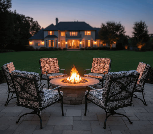 Favoyard Thick Outdoor Seat Cushions with Grey Floral
